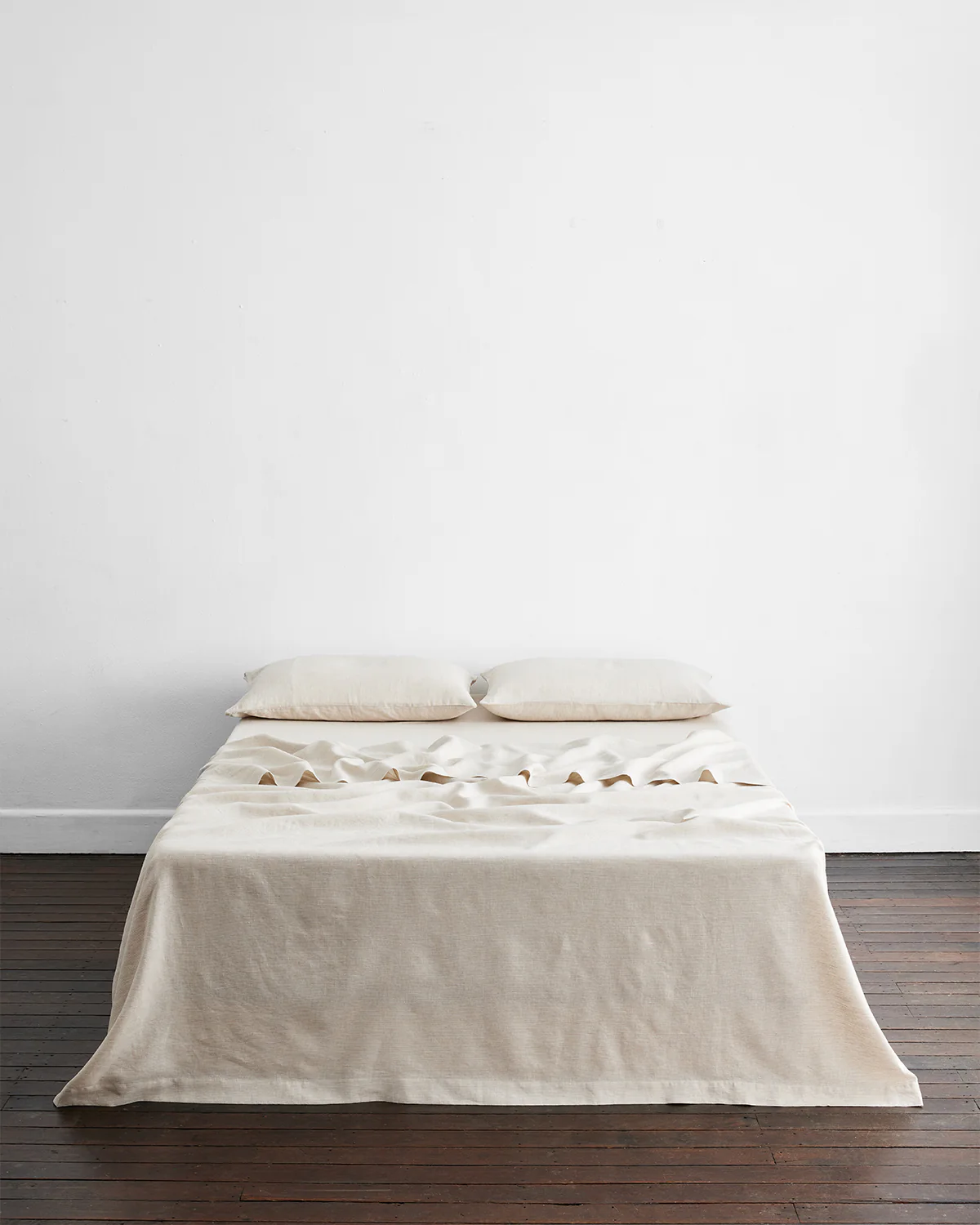 Oatmeal & White Stripe 100% French Flax Linen Bedding Bundle - Image 5