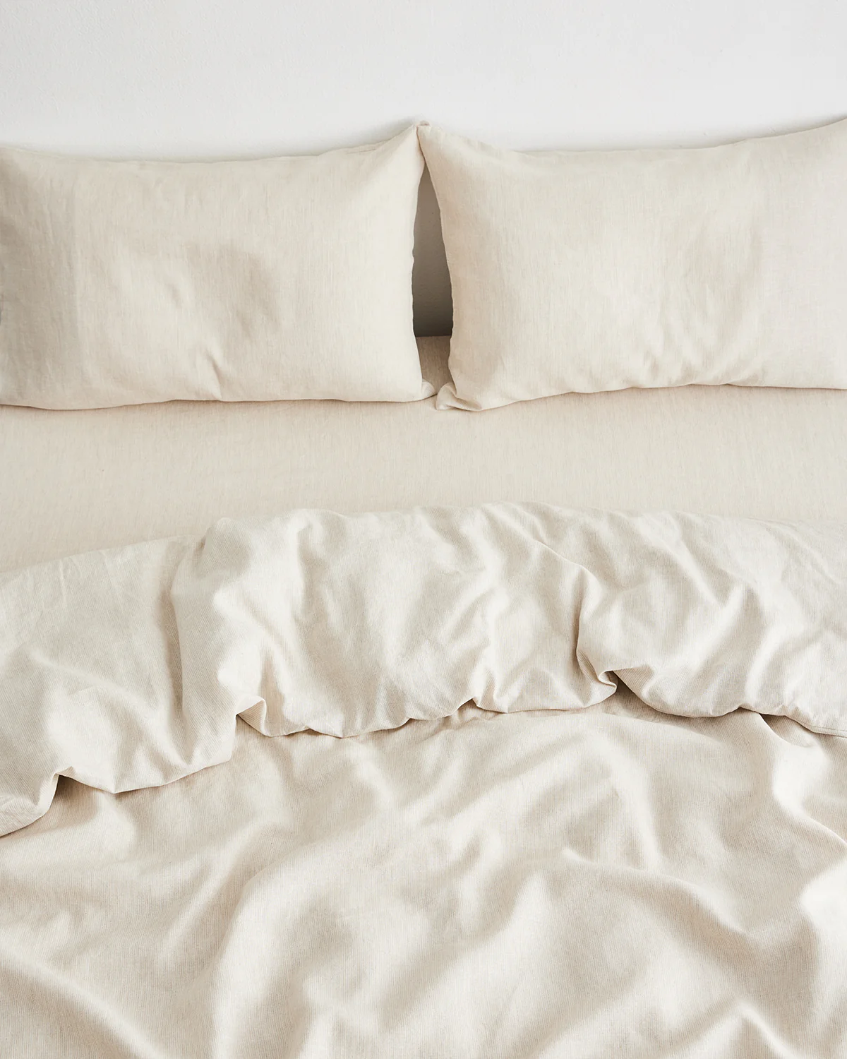 Oatmeal & White Stripe 100% French Flax Linen Pillowcases (Set of Two) - Image 2