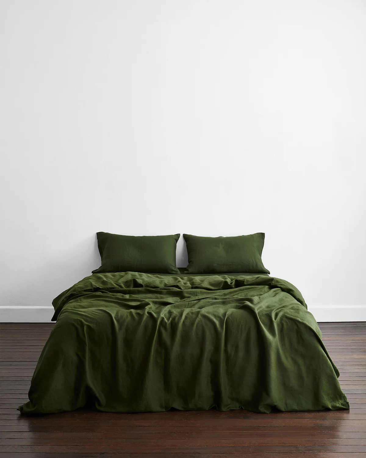 Olive 100% French Flax Linen Duvet Cover - Image 2