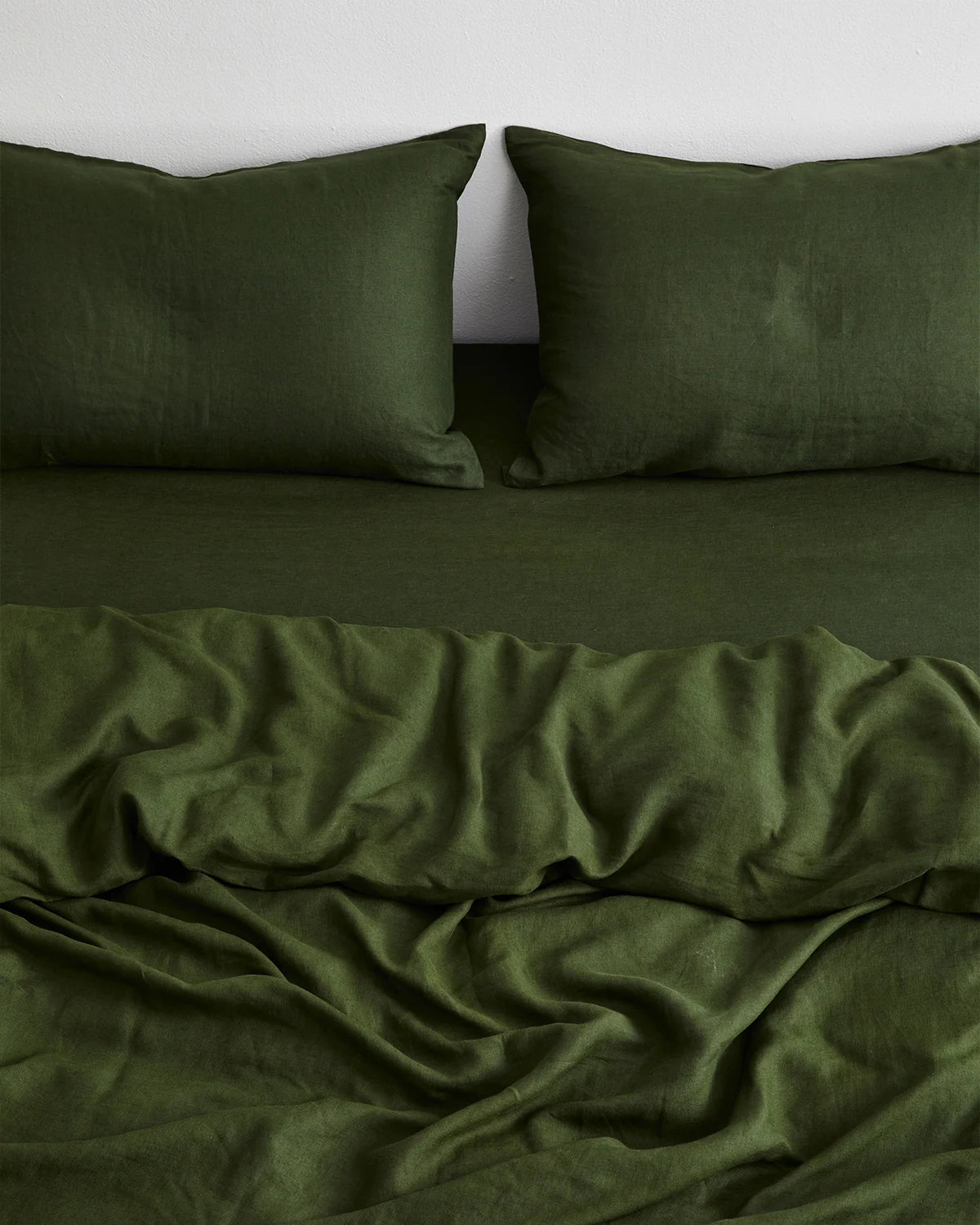 Olive 100% French Flax Linen Duvet Cover - Image 3