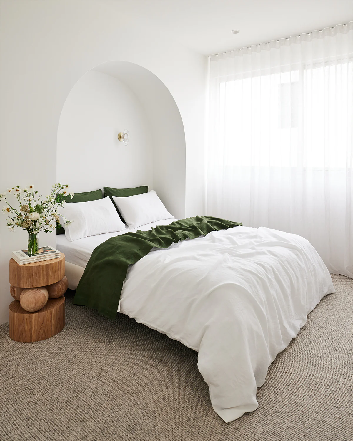 Olive 100% French Flax Linen Flat Sheet - Image 4