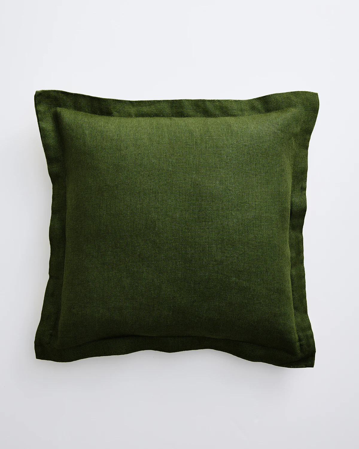 Olive 100% French Flax Linen Cushion Cover - Image 2