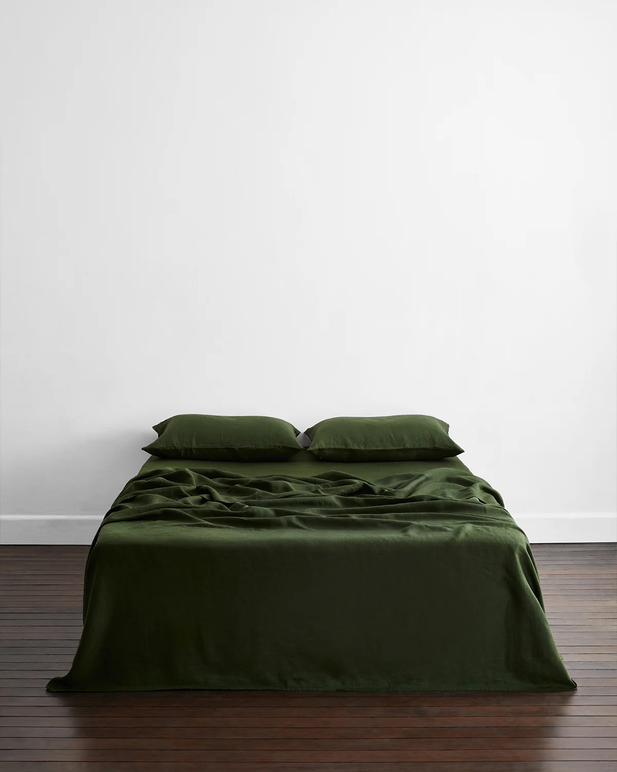 Olive 100% French Flax Linen King Pillowcases (Set of Two) - Image 2