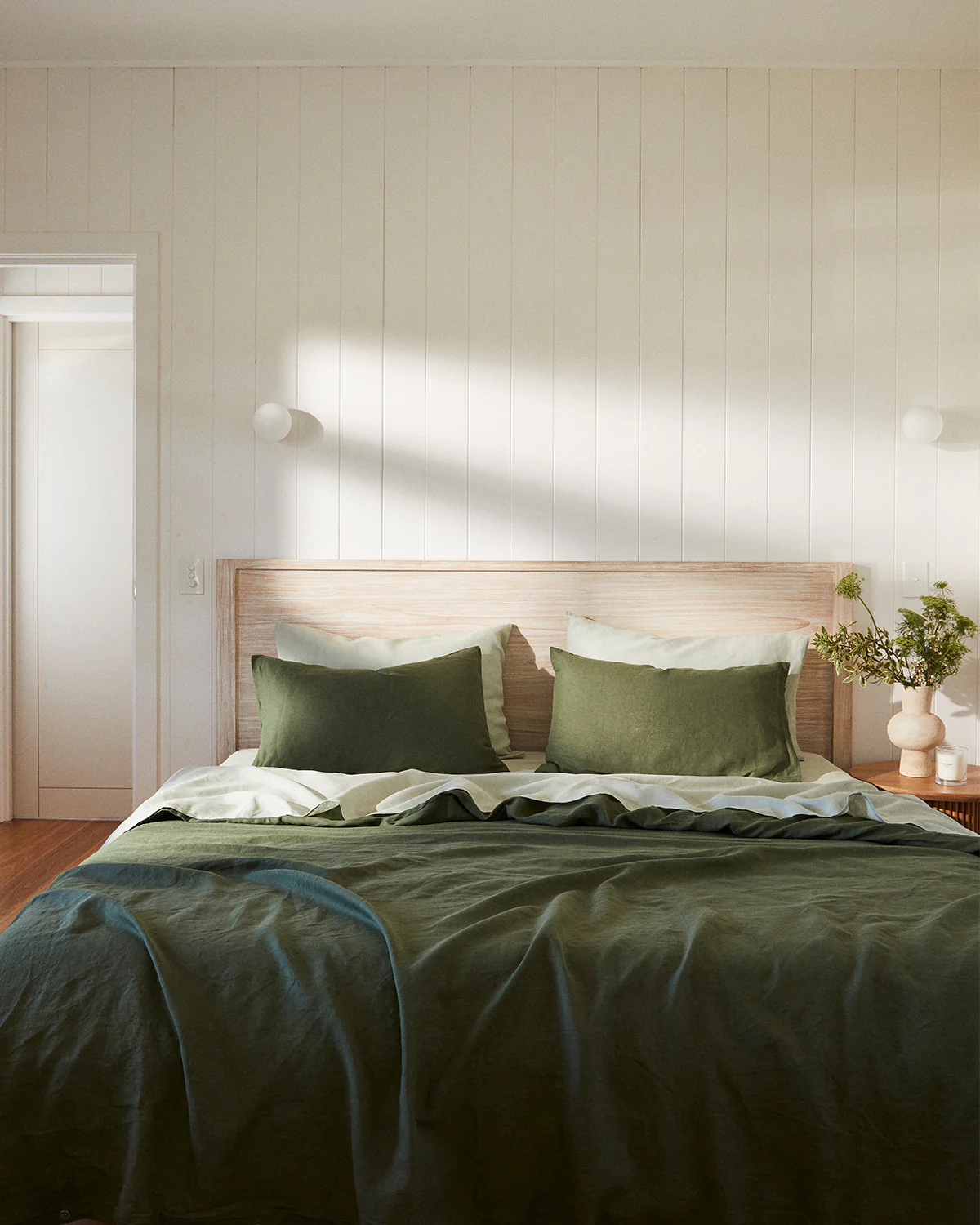 Olive 100% French Flax Linen Bedding Set - Image 6