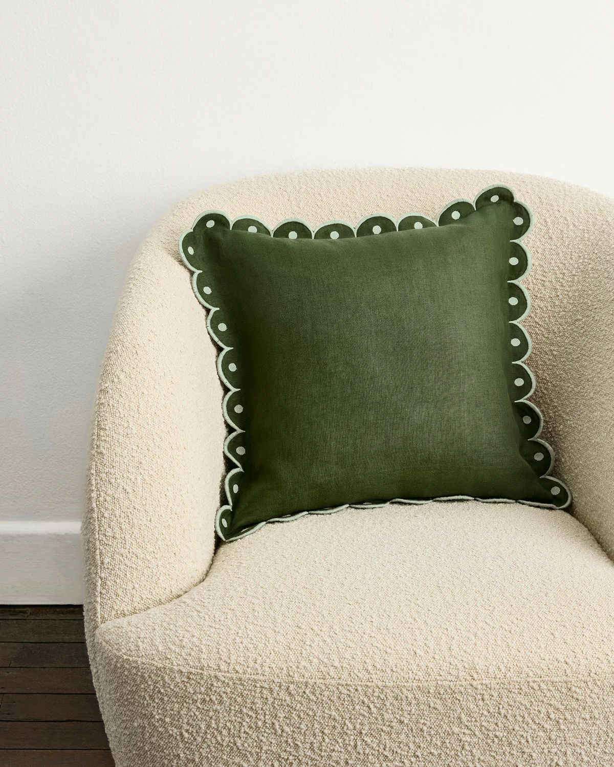 Olive & Sage 100% French Flax Linen Arch Cushion Cover - Image 2