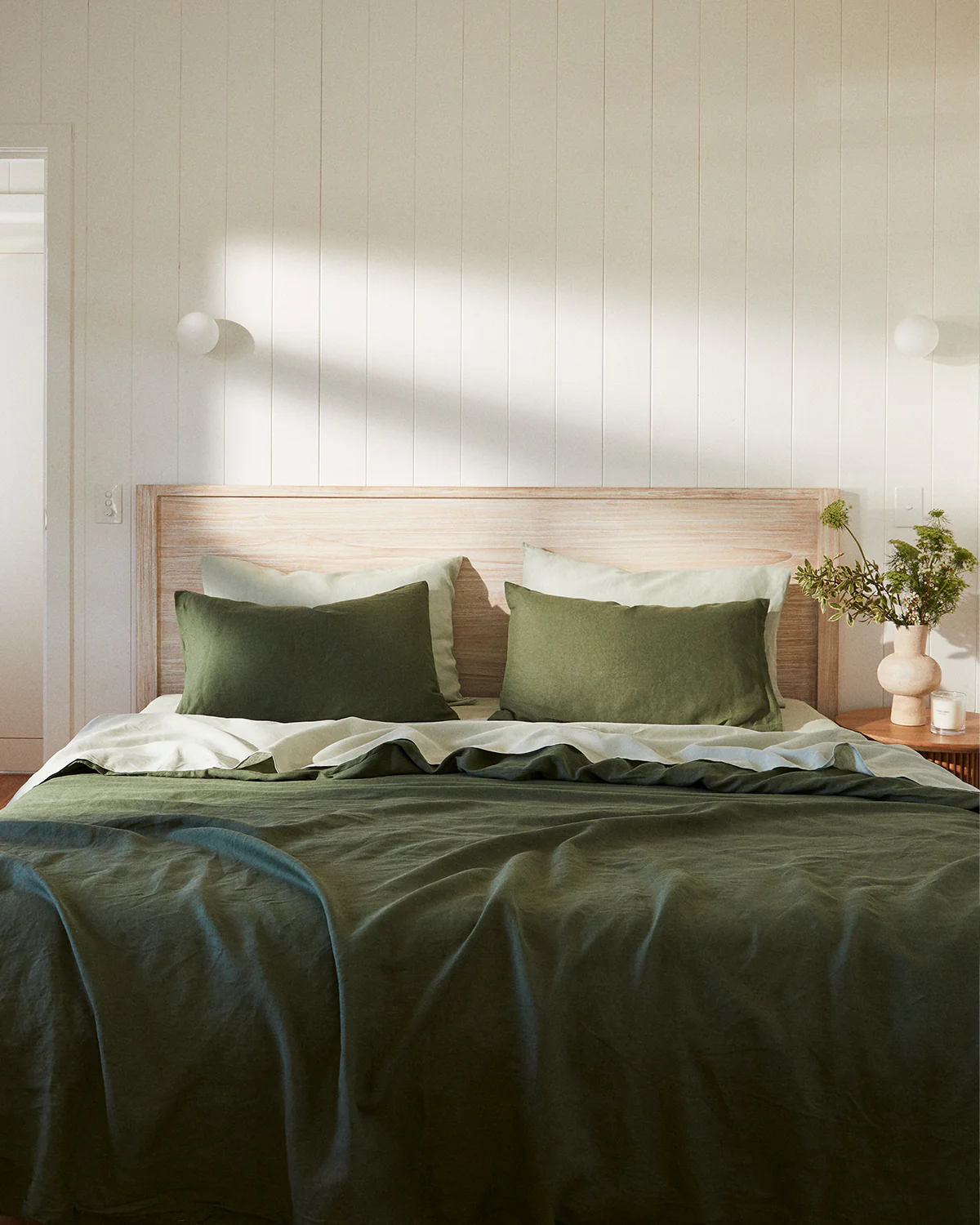 Olive & Sage 100% French Flax Linen Bedding Bundle