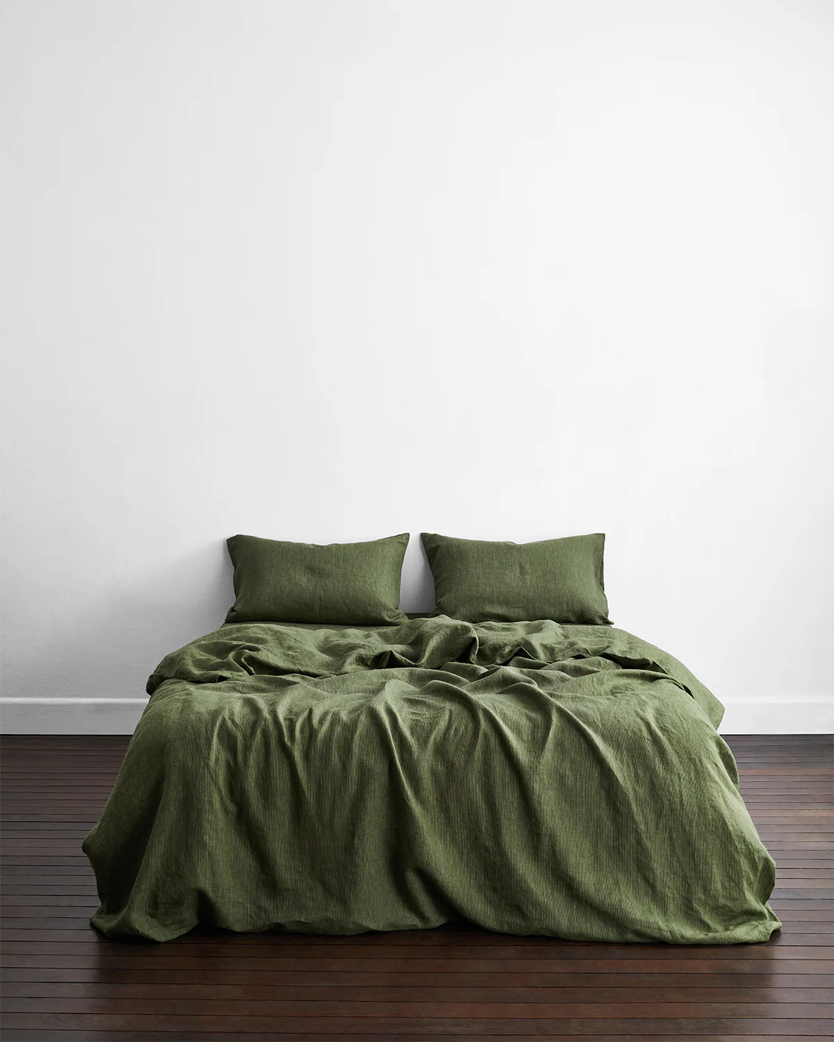 Olive Stripe 100% French Flax Linen Pillowcases (Set of Two) - Image 3