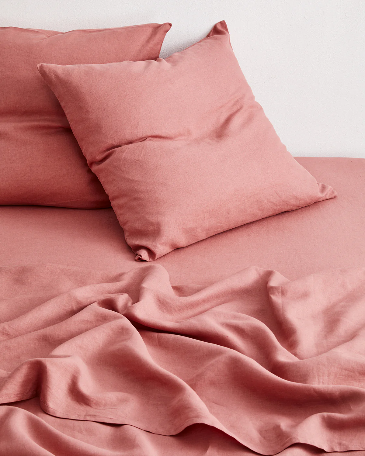 Pink Clay 100% French Flax Linen European Pillowcases (Set of Two) - Image 2