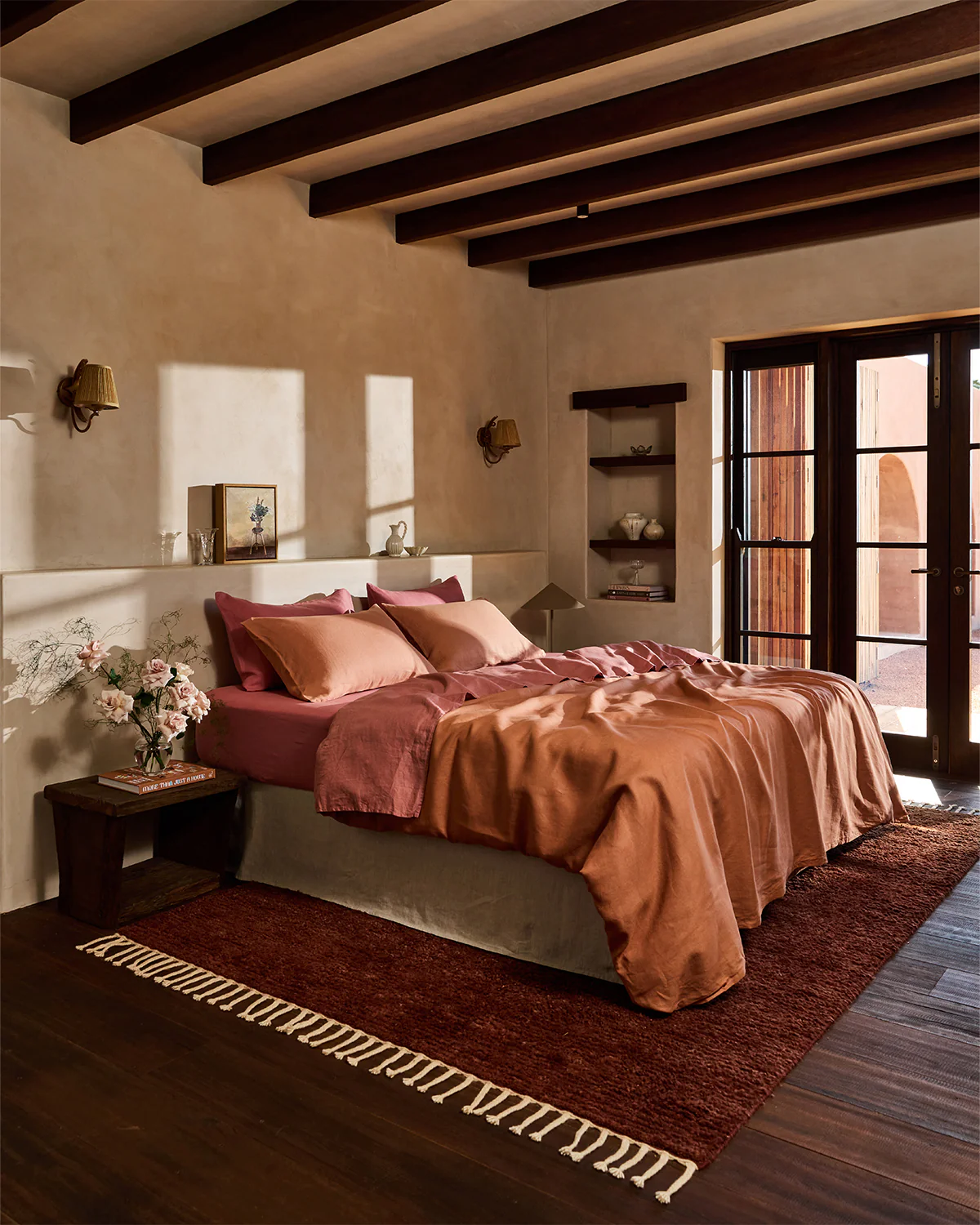 Pink Clay 100% French Flax Linen Flat Sheet - Image 4
