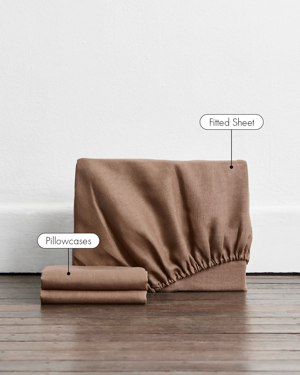 Portobello 100% French Flax Linen Fitted Sheet Set - Image 2