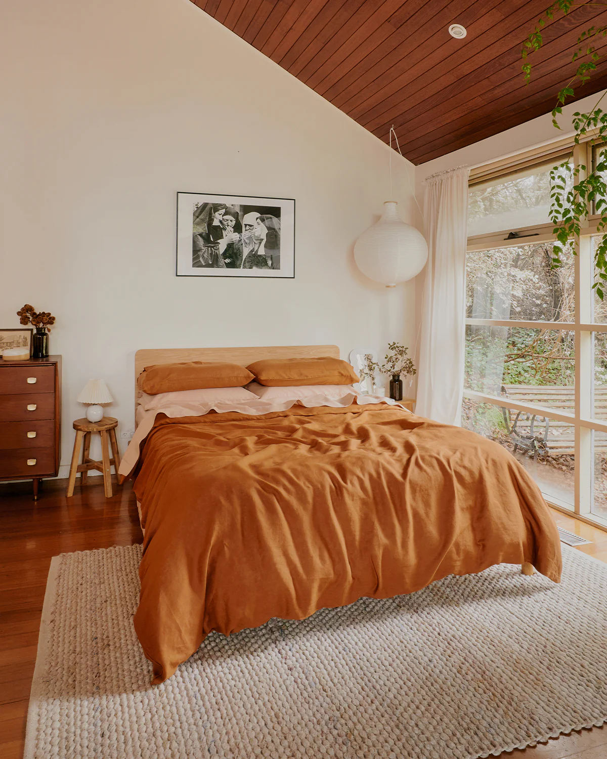 Rust 100% French Flax Linen Duvet Cover - Image 4