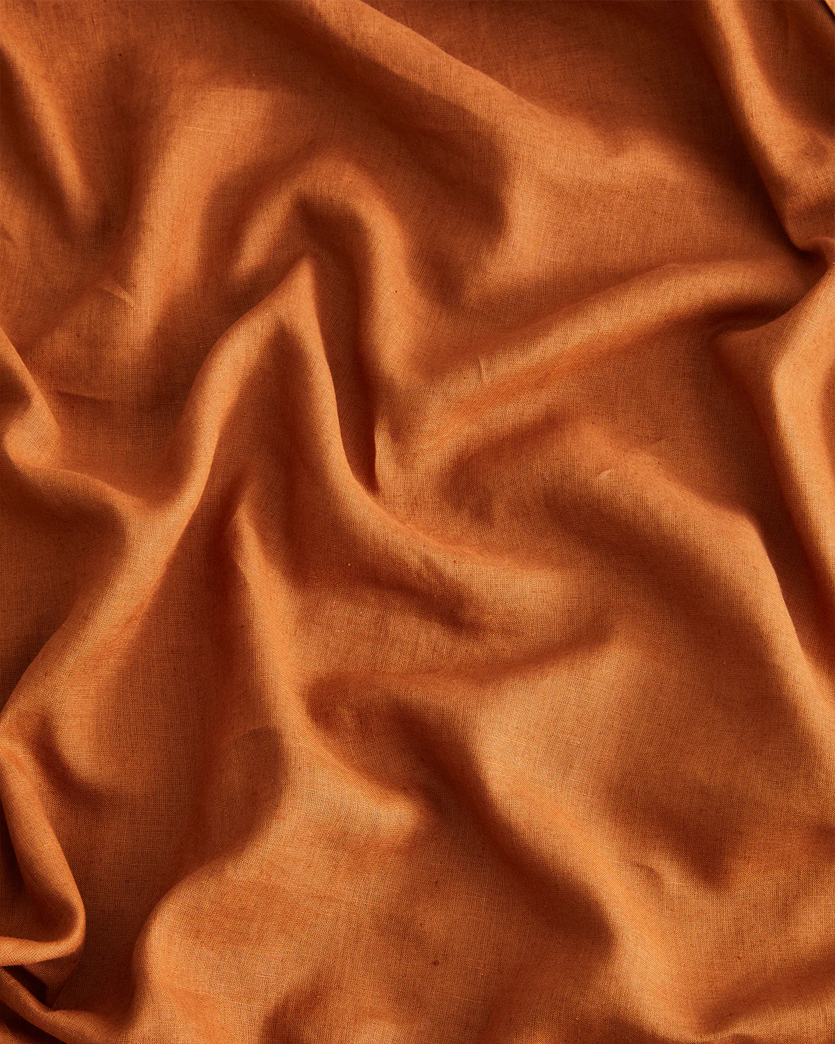 Rust 100% French Flax Linen Flat Sheet - Image 3