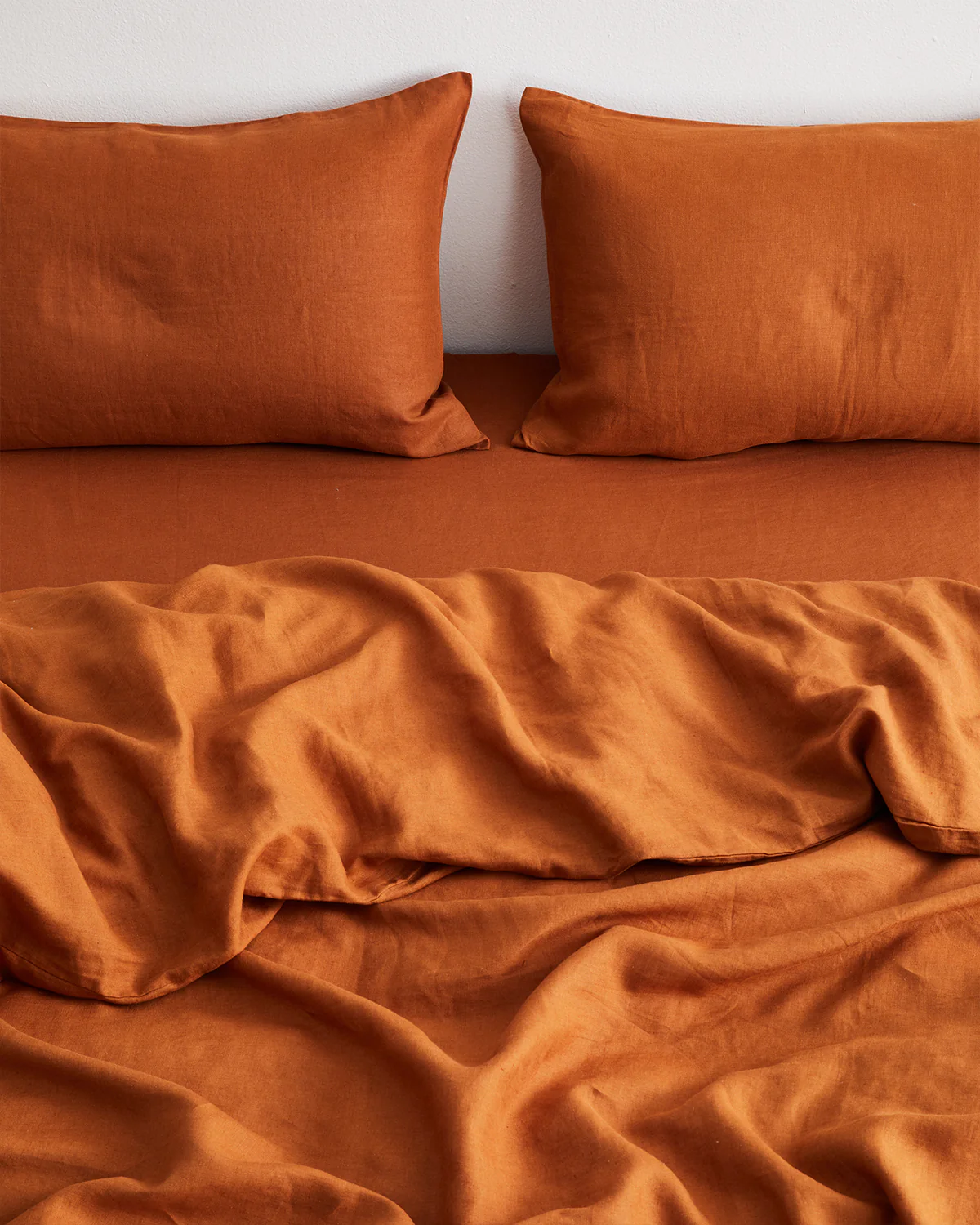 Rust 100% French Flax Linen Pillowcases (Set of Two) - Image 2
