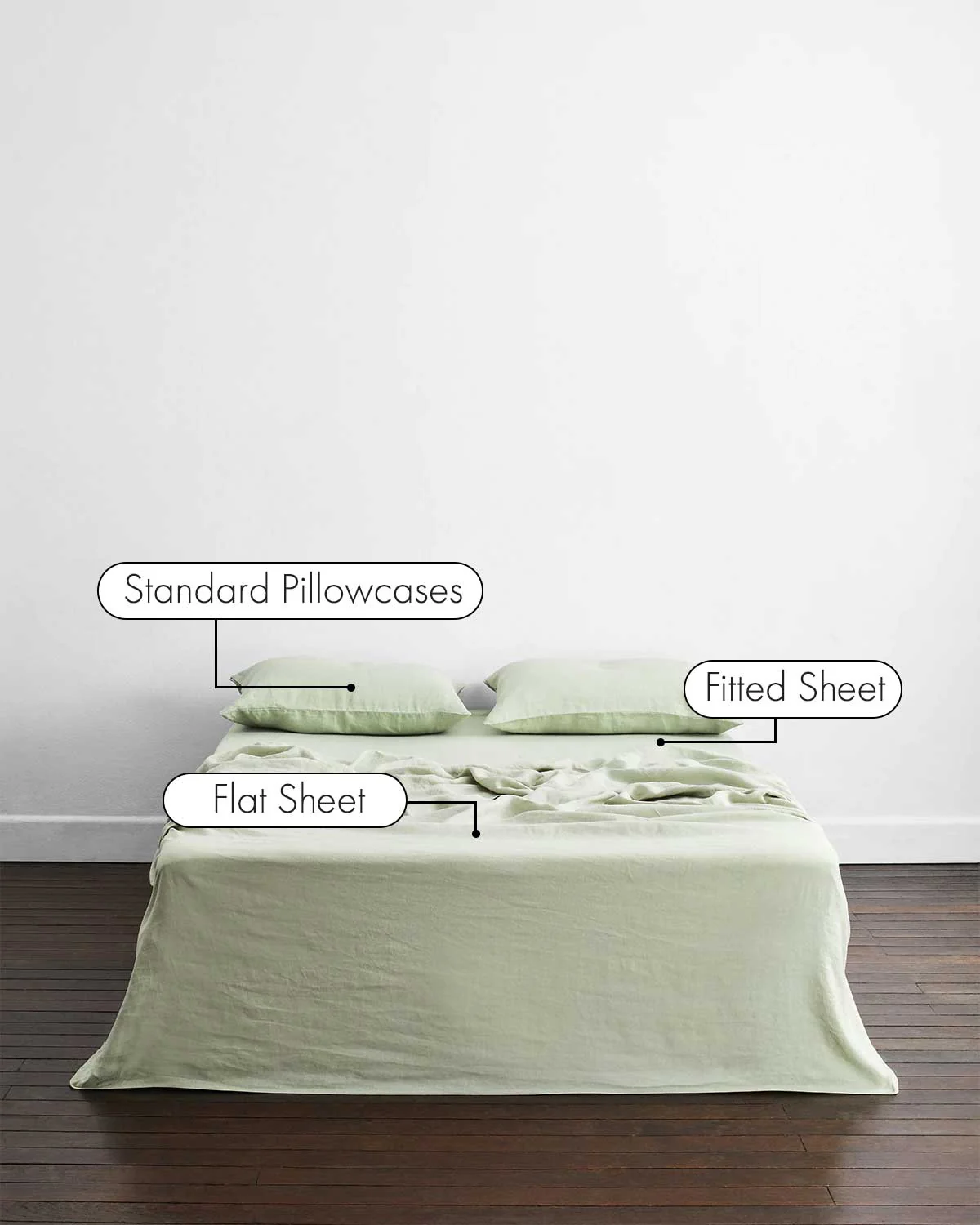 Sage 100% French Flax Linen Sheet Set - Image 2