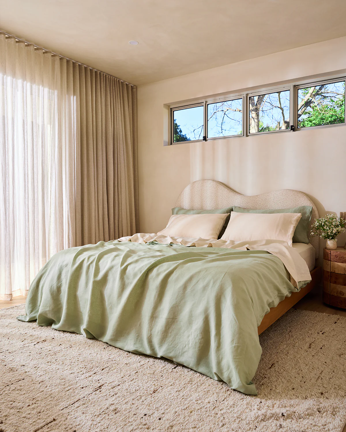 Sage & Crème 100% French Flax Linen Bedding Bundle