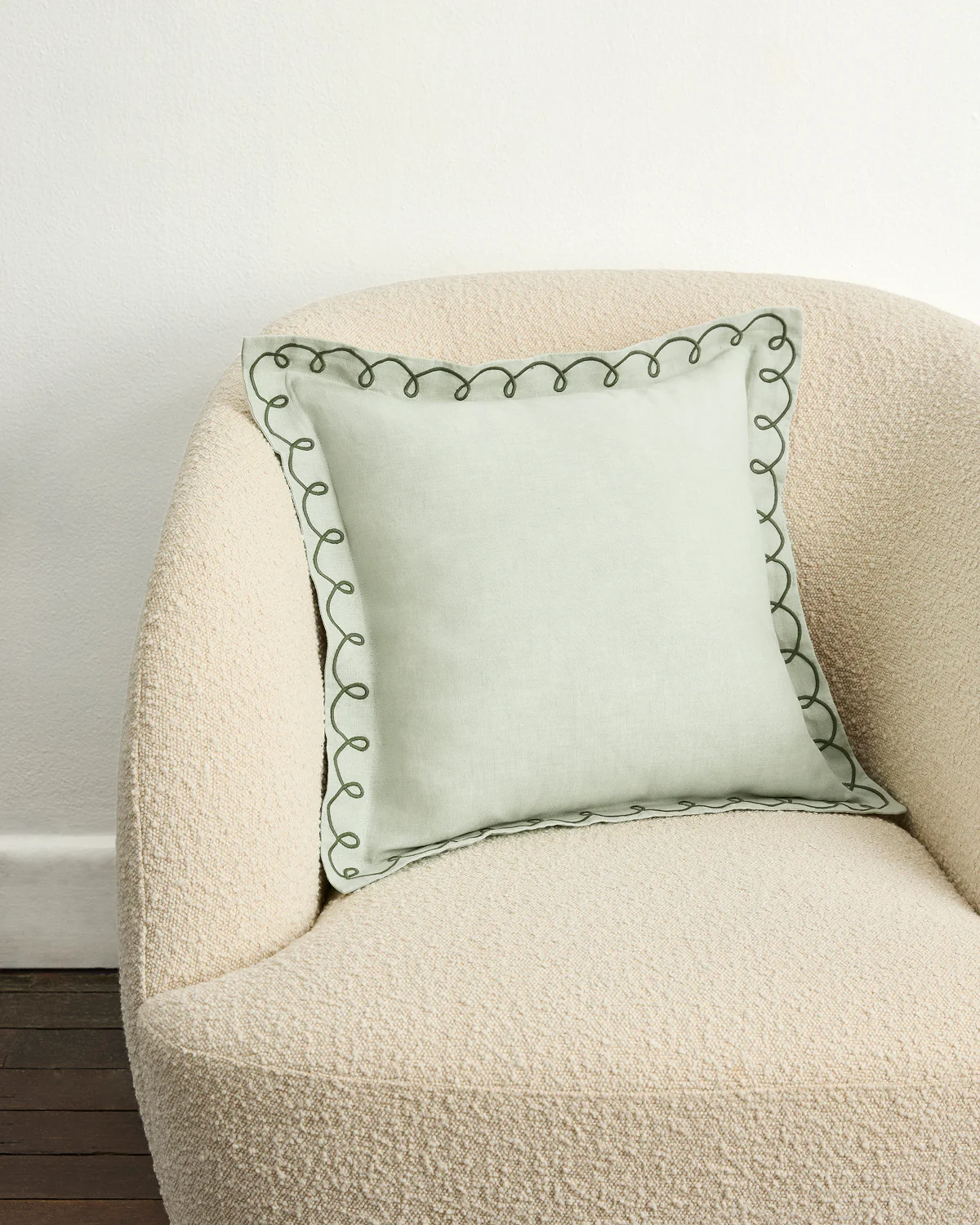Sage & Olive 100% French Flax Linen Swirl Cushion Cover - Image 2