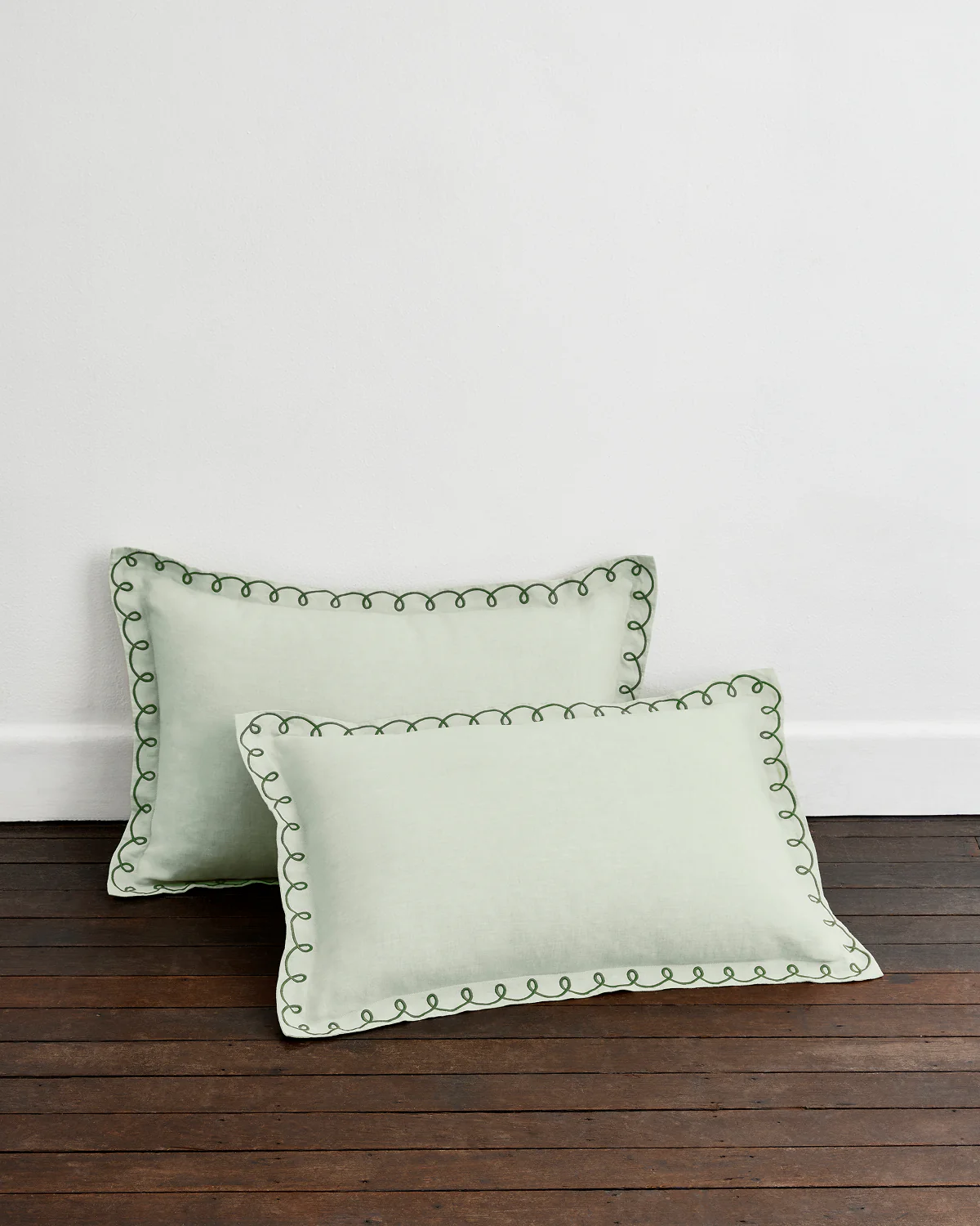 Sage & Olive 100% French Flax Linen Swirl Pillowcases (Set of Two)