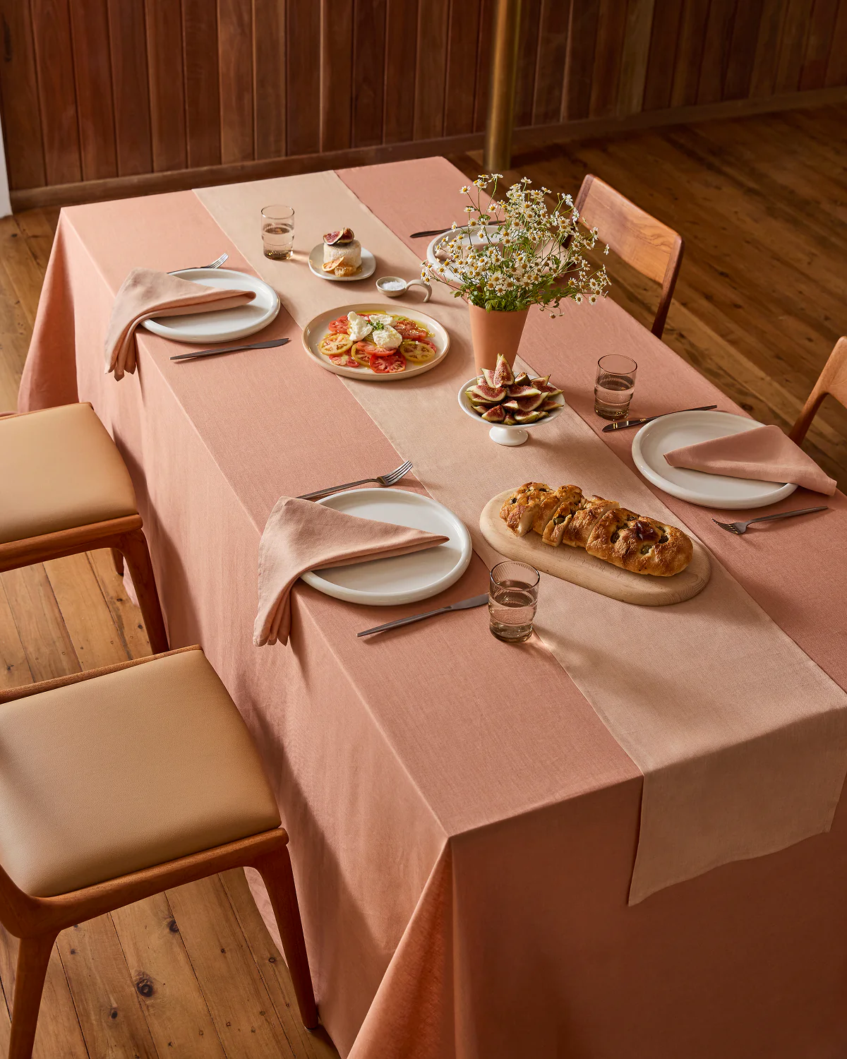Terracotta 100% French Flax Linen Table Runner