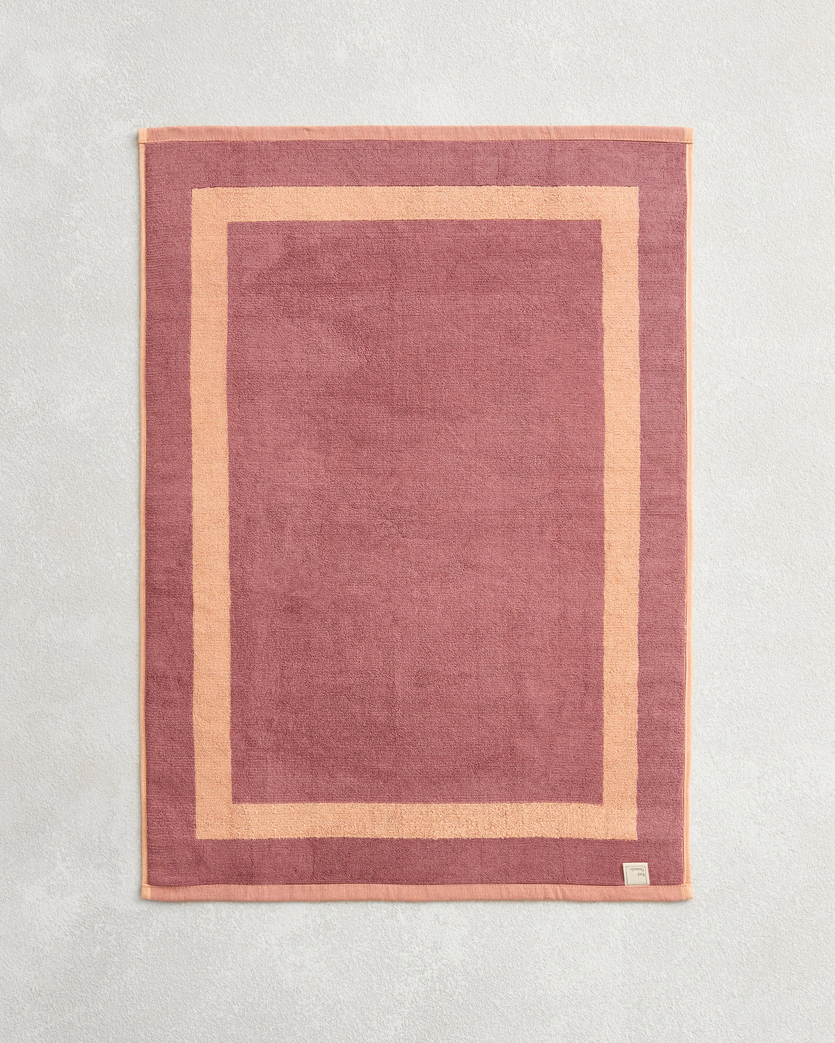 Terracotta & Pink Clay Two-Toned 100% Cotton Terry Bath Mat - Image 2