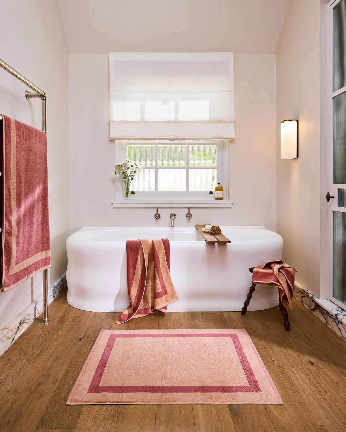 Terracotta & Pink Clay Two-Toned 100% Cotton Terry Bath Sheet Bundle - Image 2