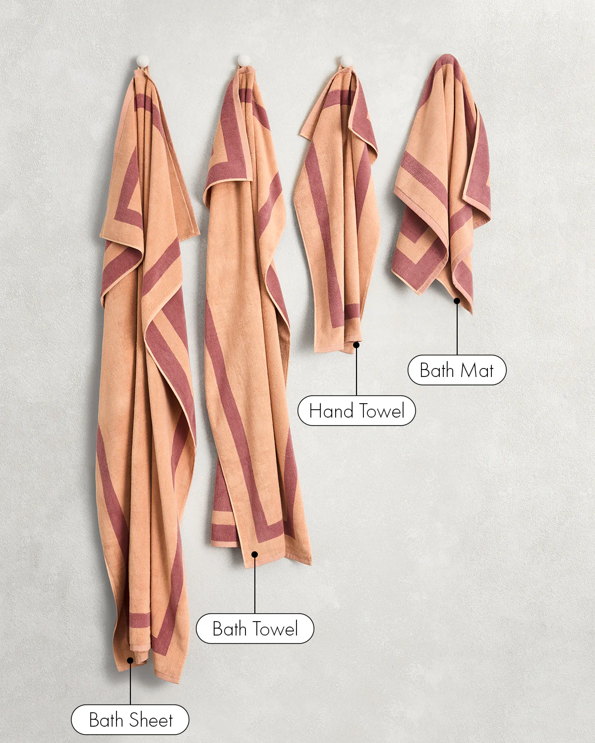 Terracotta & Pink Clay Two-Toned 100% Cotton Terry Hand Towel - Image 8