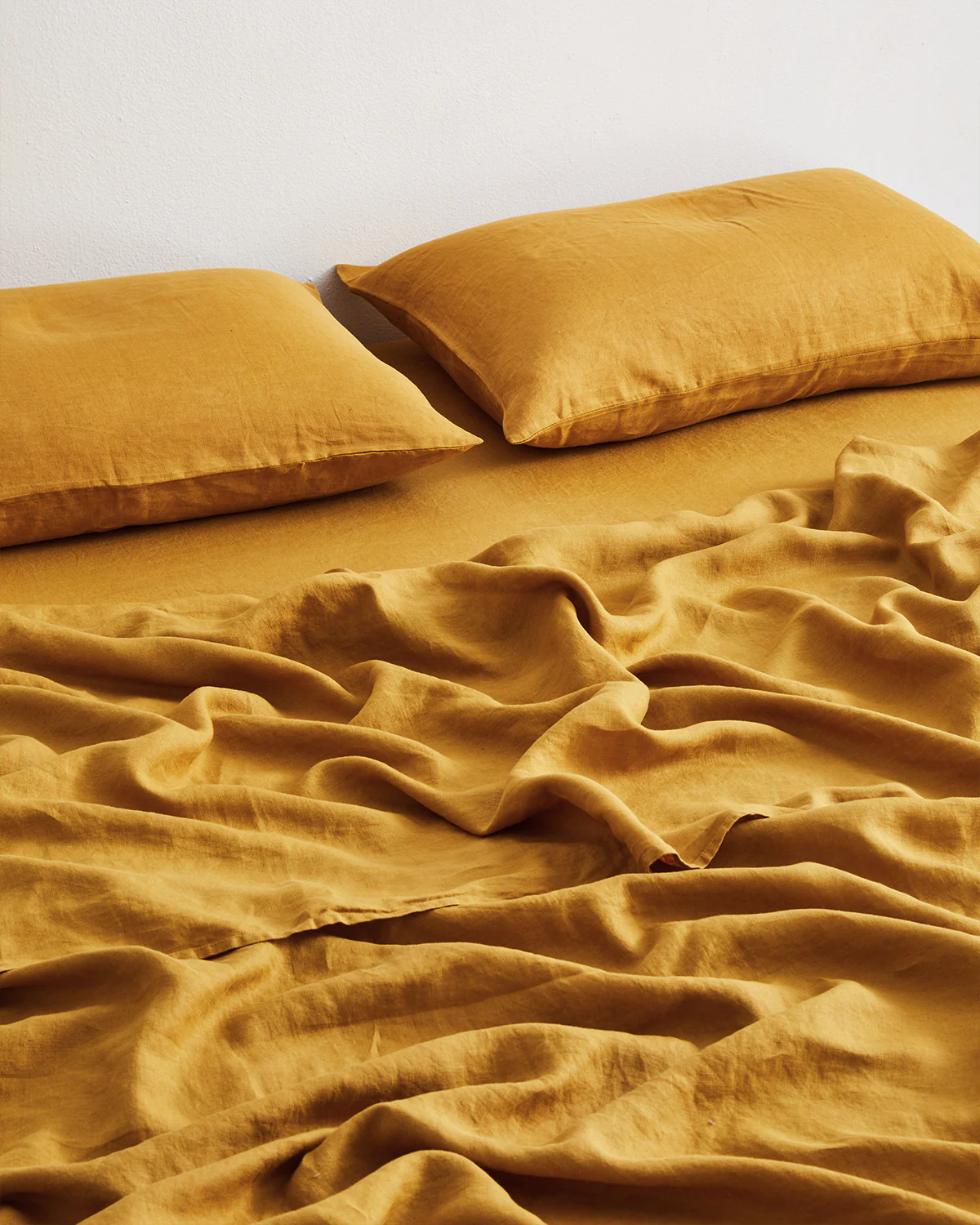 Turmeric 100% French Flax Linen Flat Sheet - Image 2
