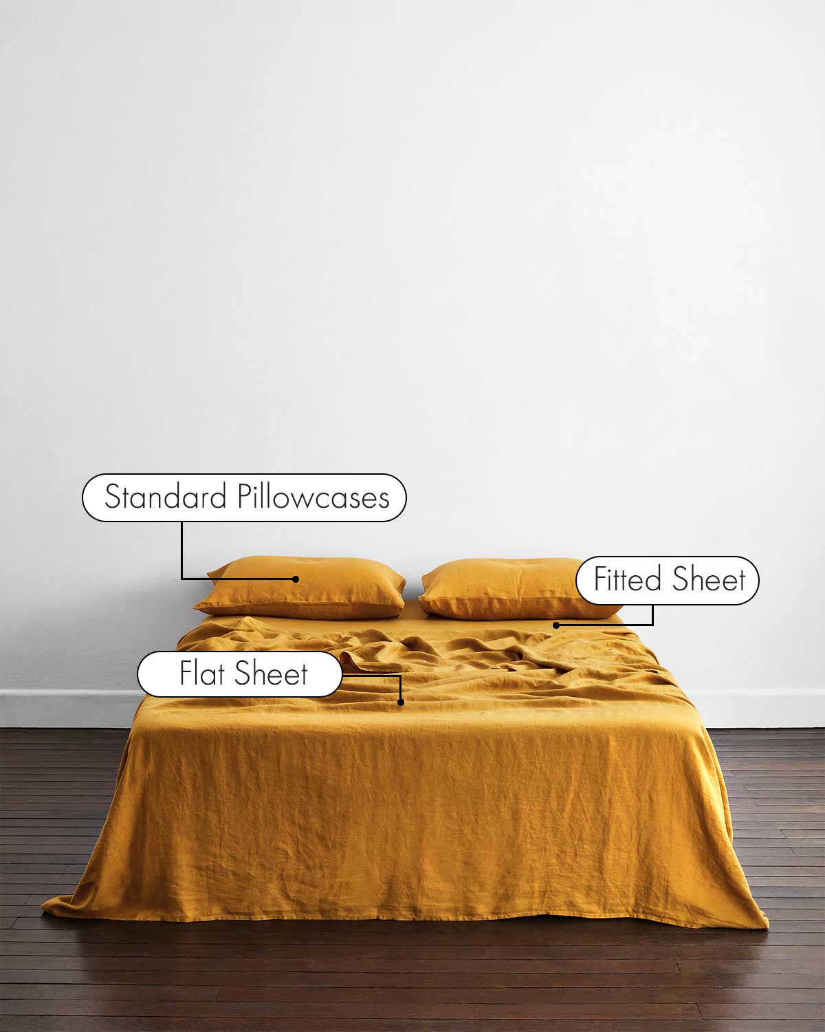 Turmeric 100% French Flax Linen Sheet Set - Image 2