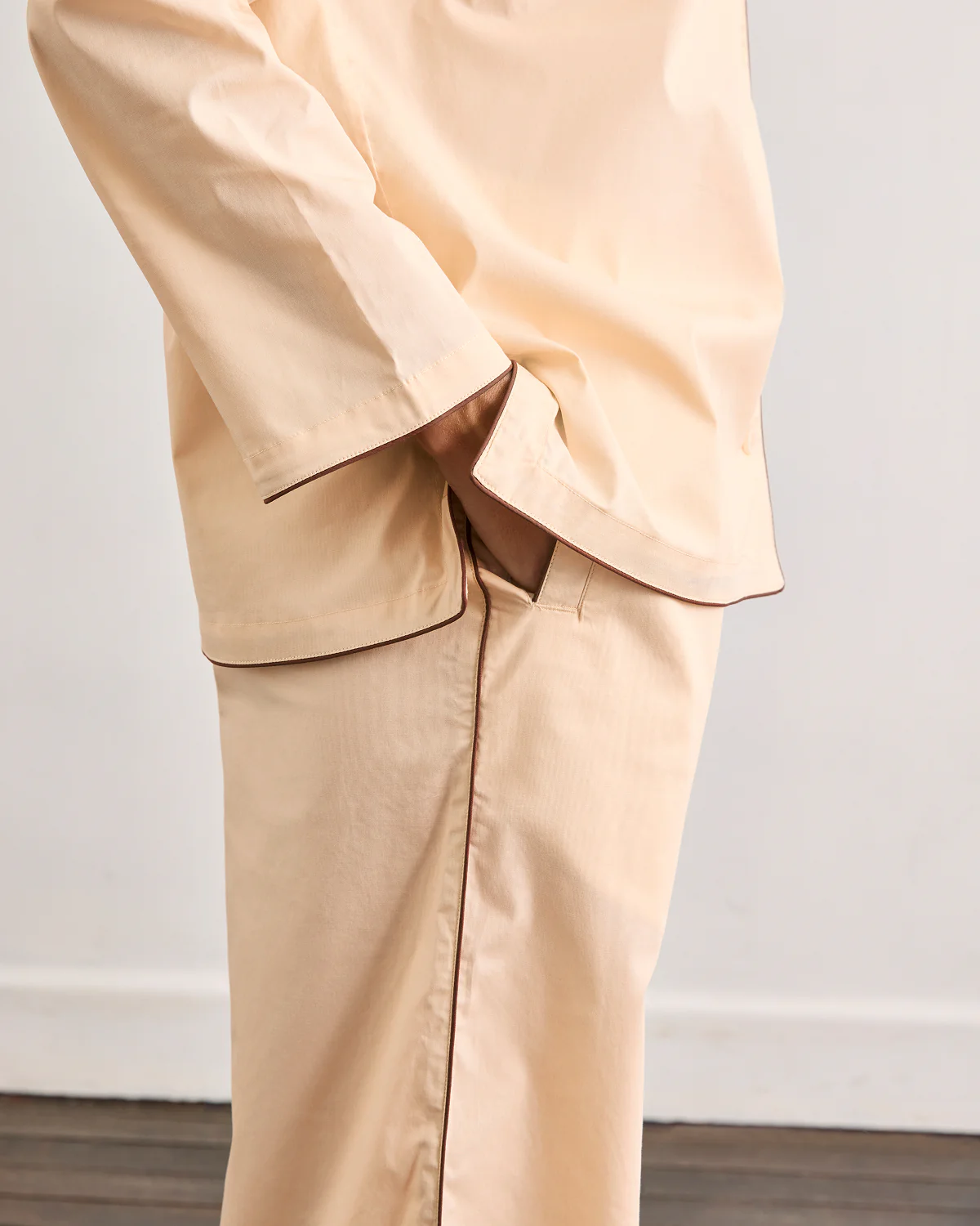 Vanilla & Espresso Piped Long Sleep Set - Image 3