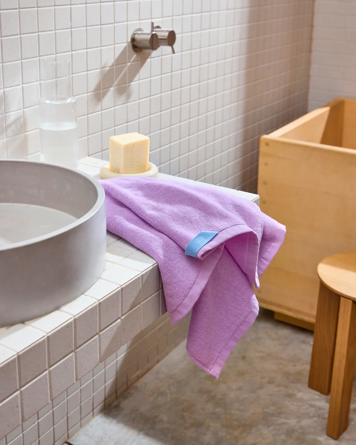 Violet 100% Cotton Terry Hand Towels (Set of Two) - Image 2
