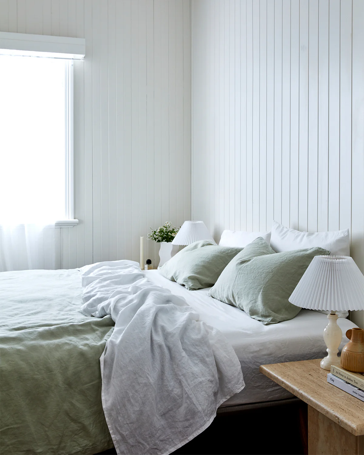 White 100% French Flax Linen Sheet Set - Image 6