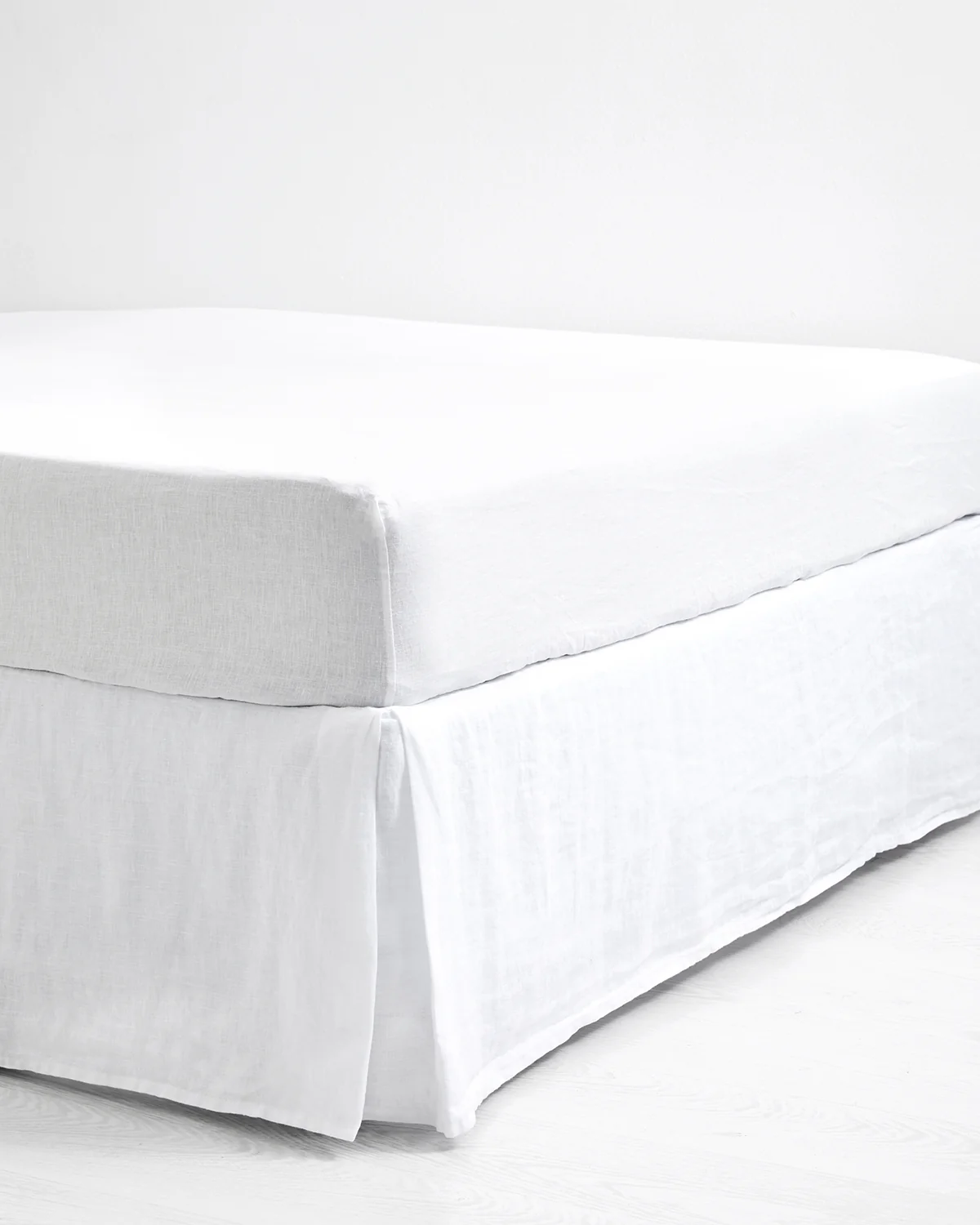 White 100% French Flax Linen Valance
