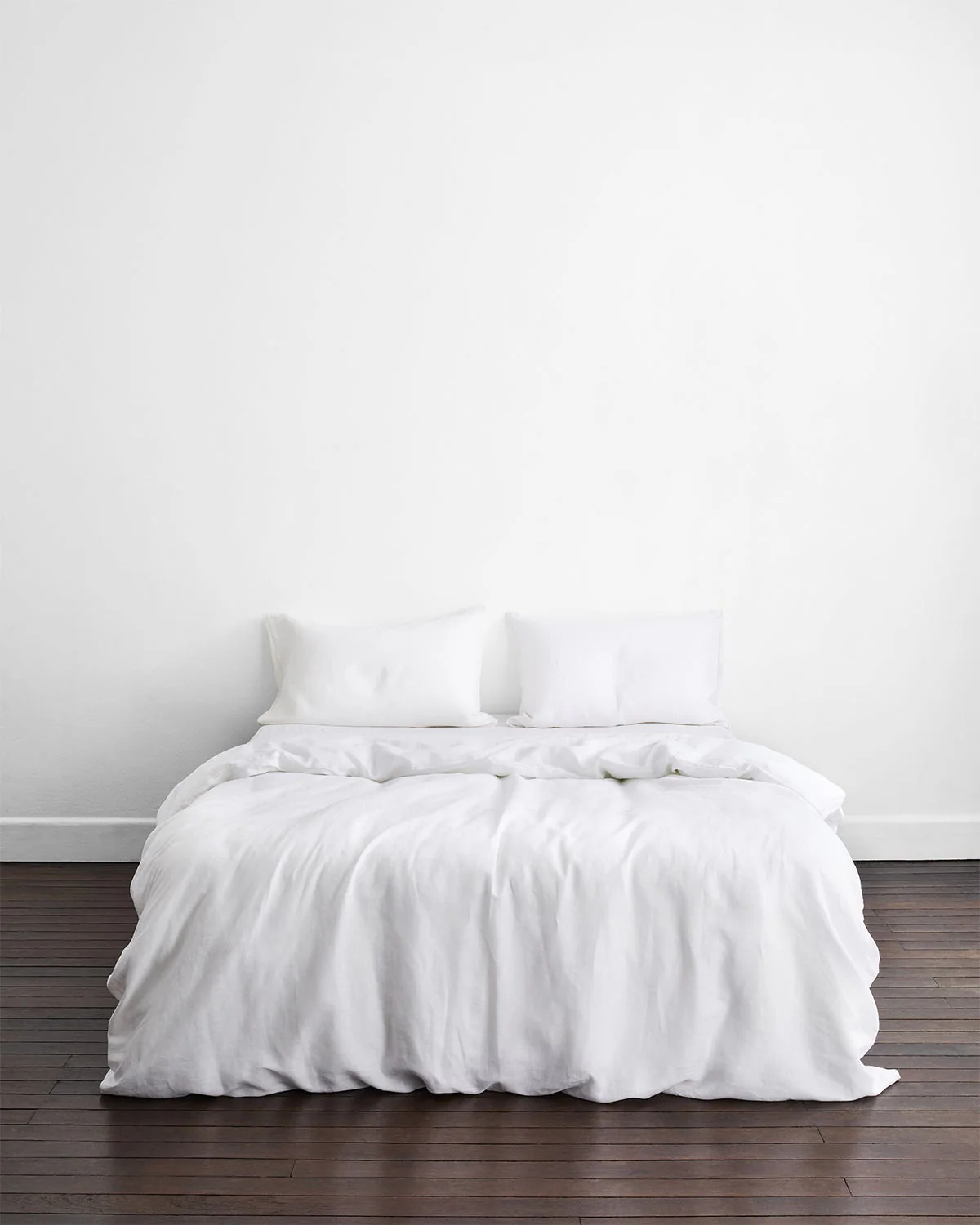 White 100% French Flax Linen Bedding Bundle - Image 4